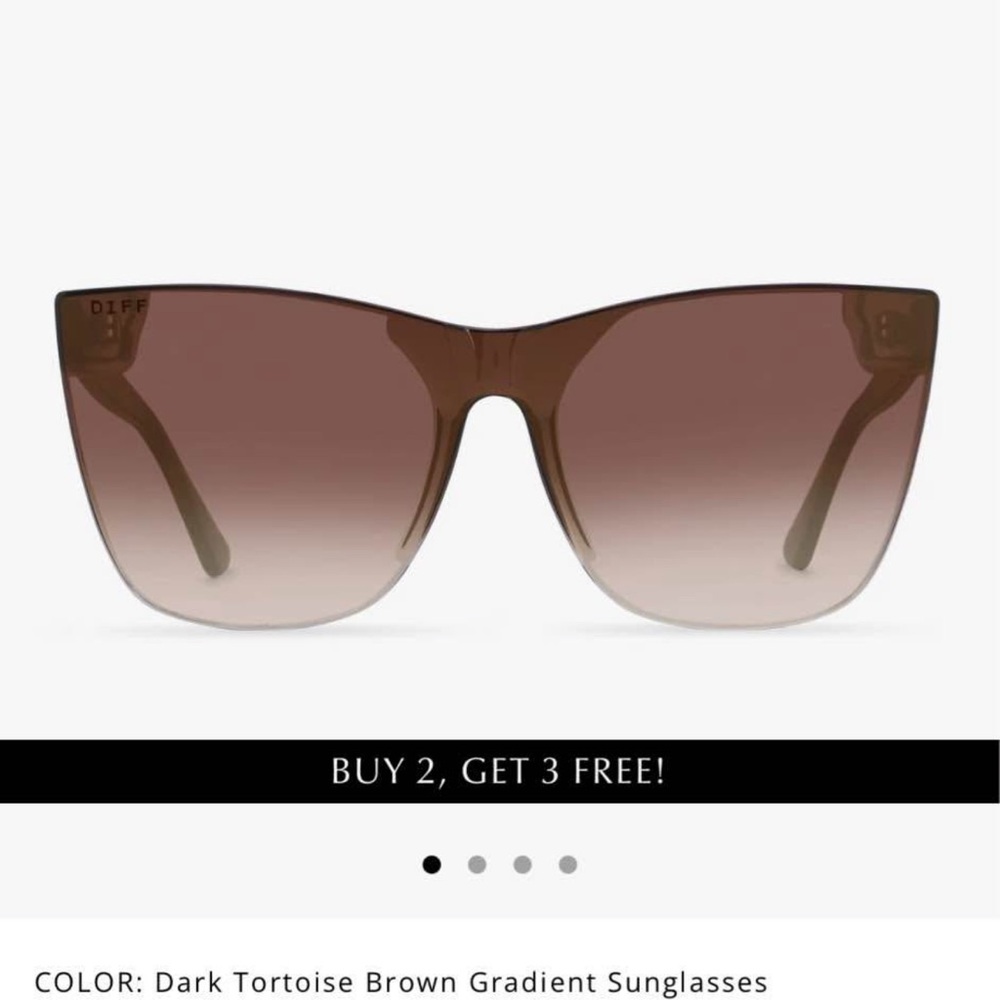 Diff Eyewear Dark Tortoise Brown Gradient Sunglas… - image 1